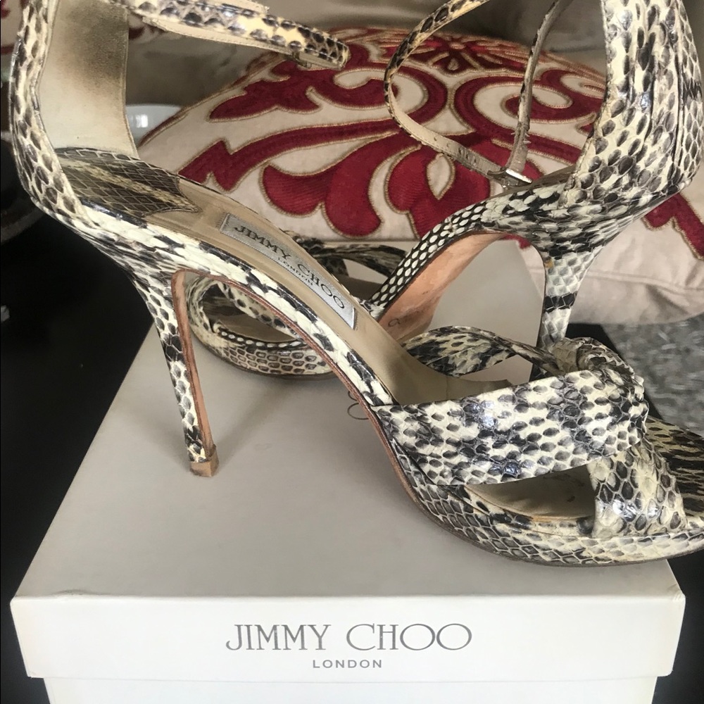 Jimmy Choo Natural Gloss Elaphe Open Toe - image 1